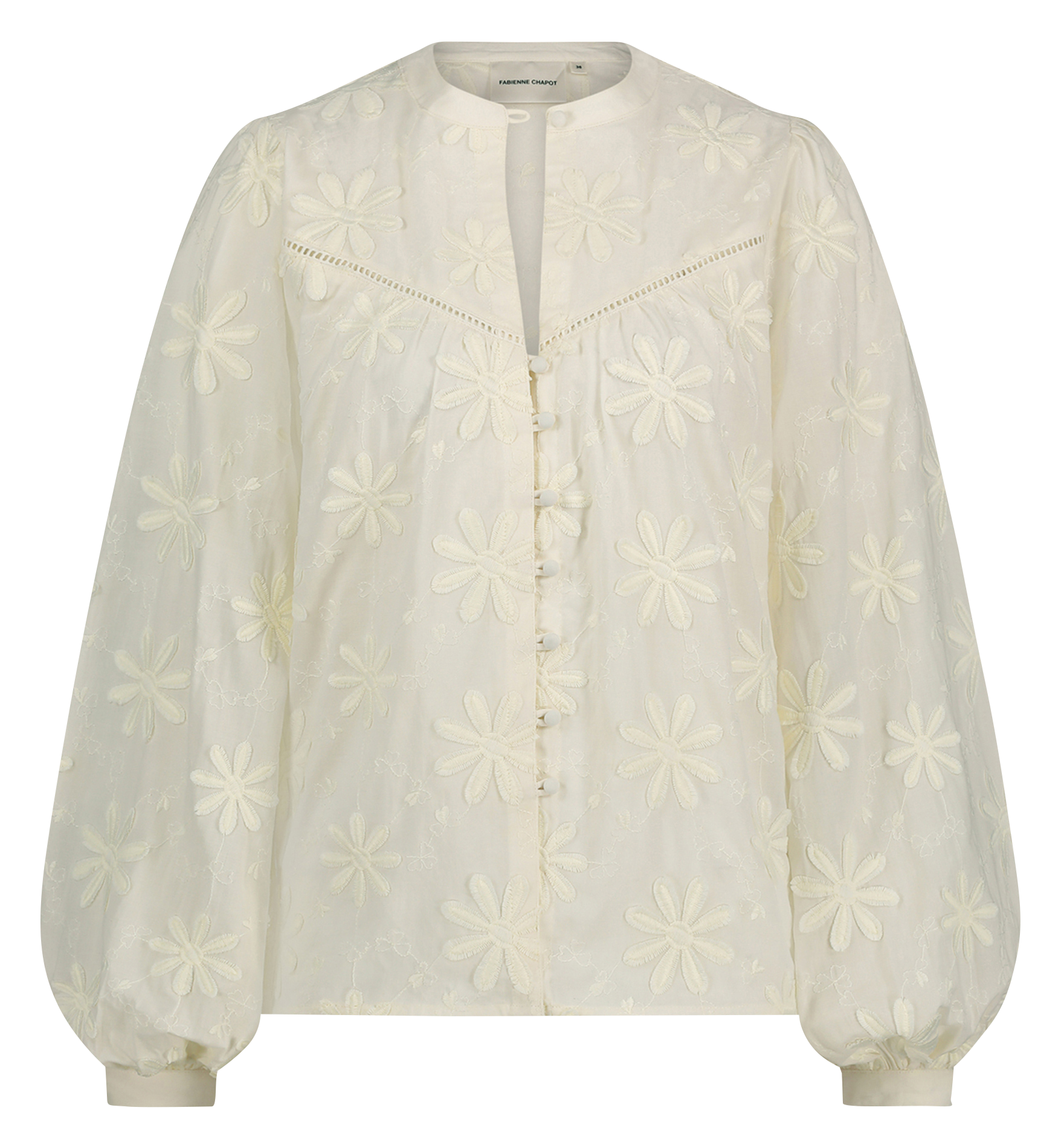FIORE - Chemise droite brodée en coton | Blanc
