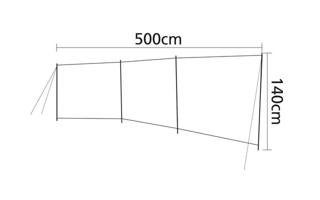 Bo-Camp Brendan 3-seitiger Windschutz 500 x 140 cm