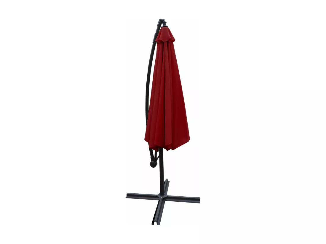 Parasol déporté MOLOKAI carré 2,7x2,7m rouge + housse - HAPPY GARDEN