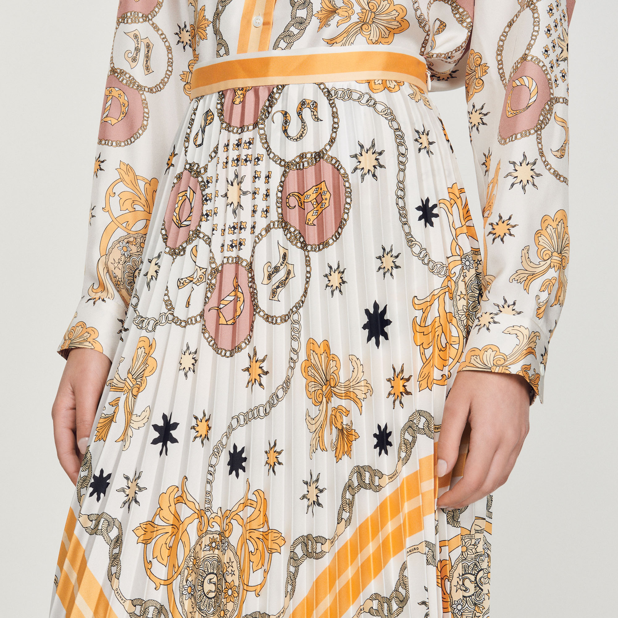 Jupe plissee imprime foulard