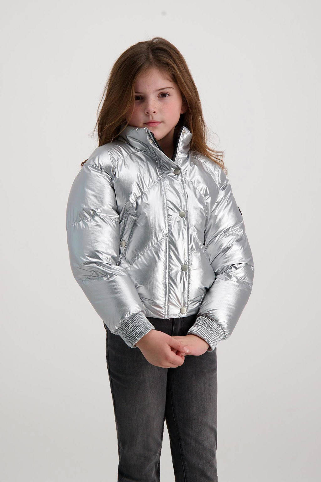 Cars metallic gewatteerde winterjas SILLY zilver