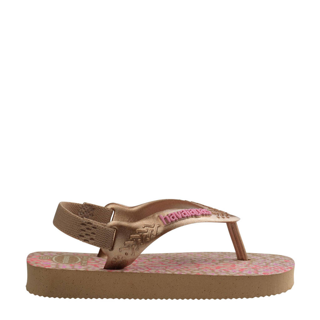Havaianas teenslippers met hielbandje goud