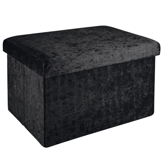 Foldbar Skammel Bænk 49x30x30cm Taburet (sort)