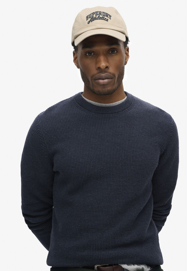 Superdry TEXTURED CREW KNIT JUMPER Eclipse navy heather