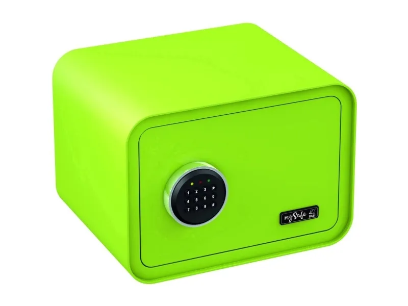 BASI mySafe 350, Fritstående pengeskab, Grøn, Kode, Elektronisk, Væg, 1 hylder, Batteri
