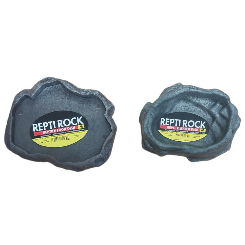 Lot d'abreuvoir et mangeoire taille m pour reptiles.