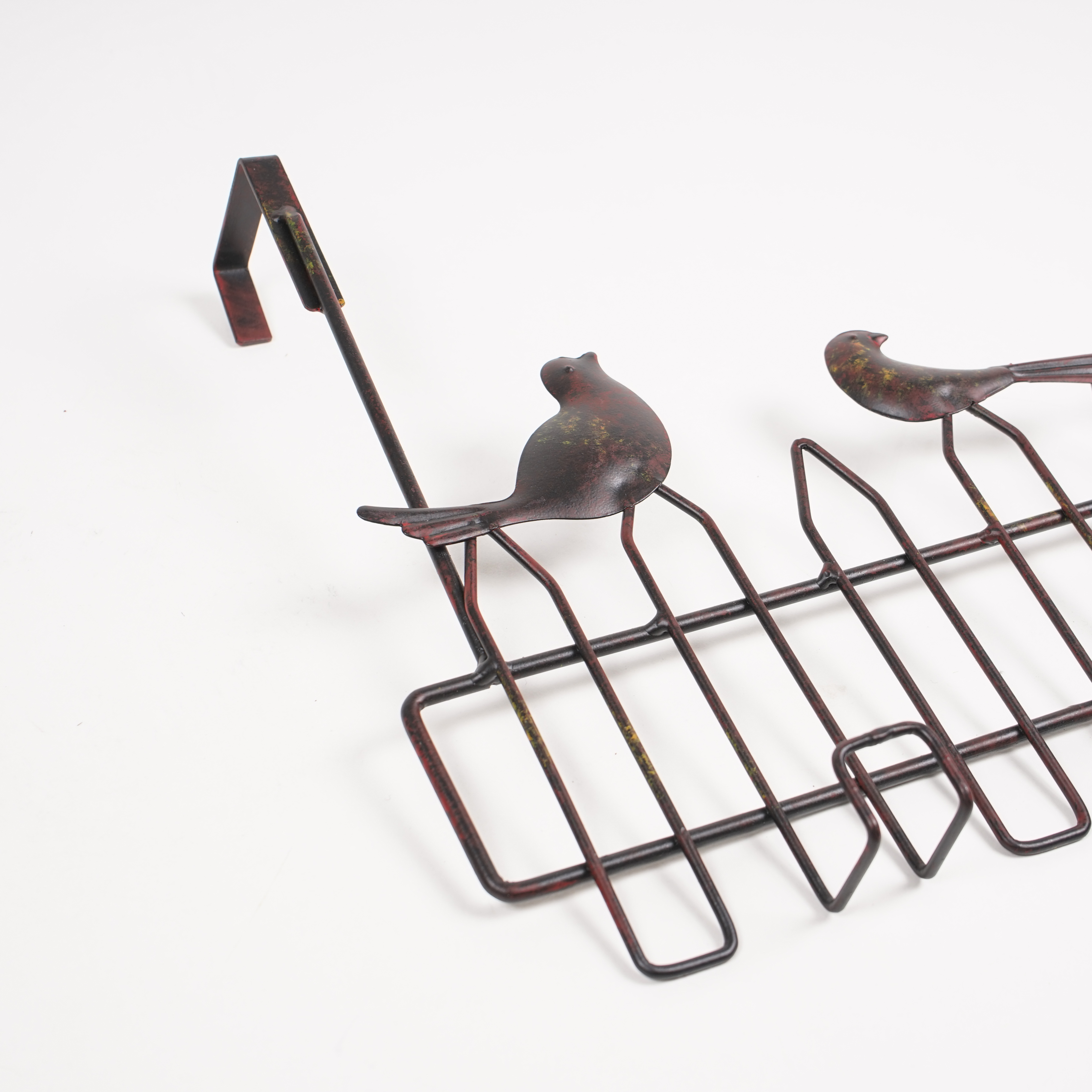 Türhakenleiste 'Les Merles', mit 4 Haken, rot, braun, B 48 cm, H 28 cm, L 10 cm von fischer's lagerhaus