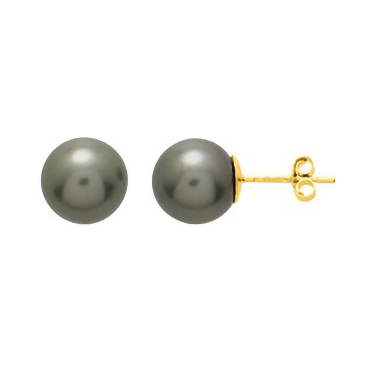 Boucles d'oreilles femme - Perle de tahiti - Or 18 Carats