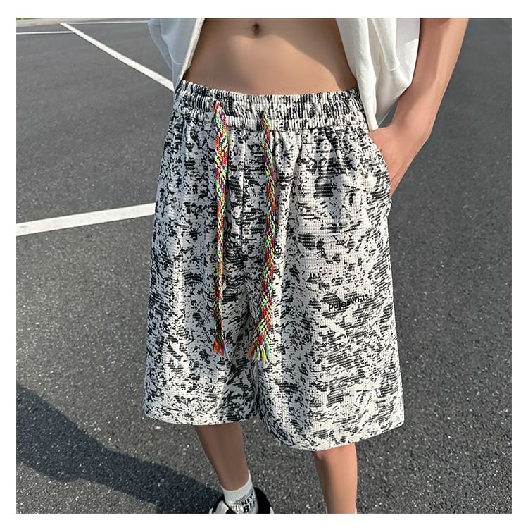 Tiaota - Wijde shorts met trekkoord en tie-dye letters