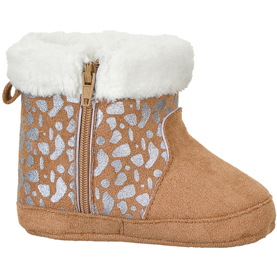Sterntaler Babystiefel Silberprint braun melange