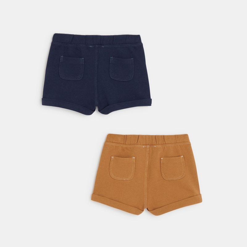 Short molleton (lot de 2) bleu bébé fille