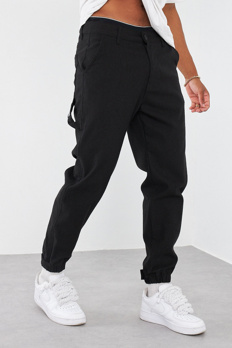 Pantalon texturé noir