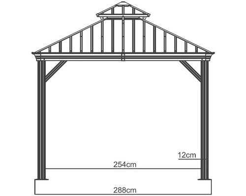SOJAG Messina 10x12 paviljoen met klamboe 353 x 288 cm antraciet