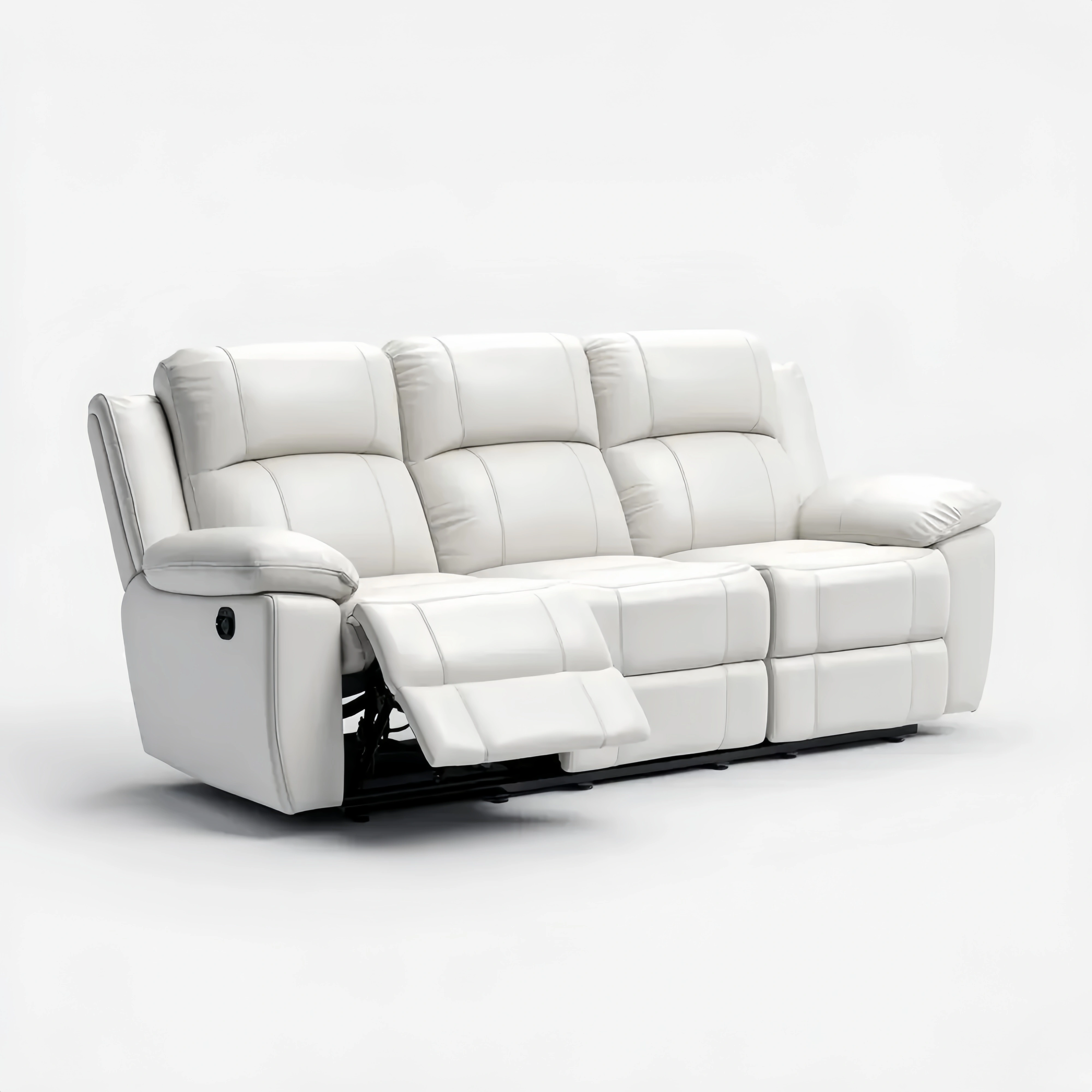 3-Sitzer-Sofa Kunstleder 210x95x100 cm – Weiß – Elektrisch verstellbar