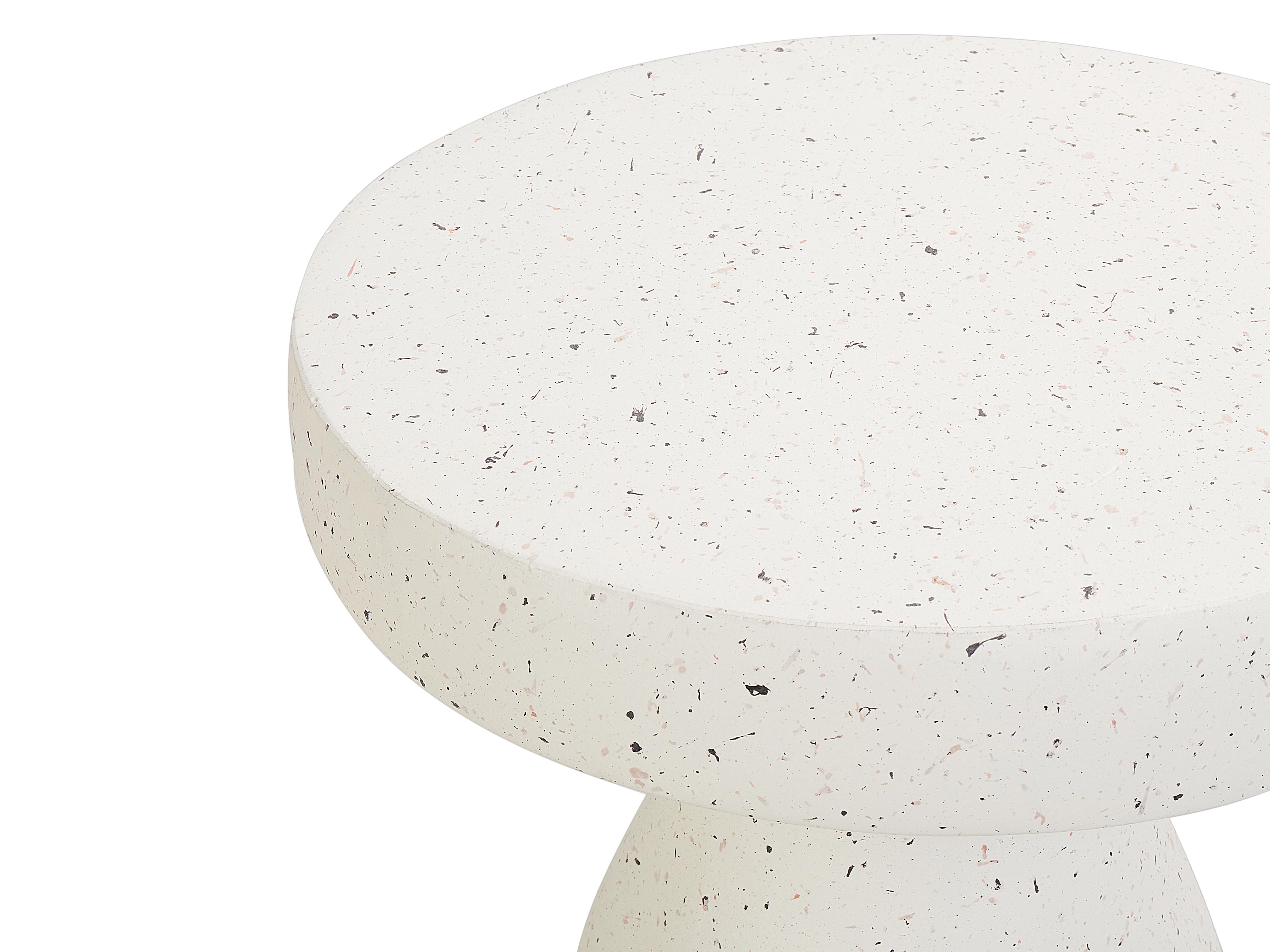 Bijzettafel BIVIERE 39 cm 39 cm Terrazzo-effect Wit terrazzo