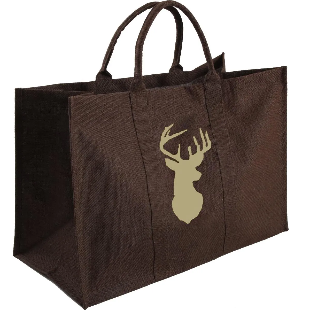 Aubry Gaspard Sac à bûches Jute Marron Cerf