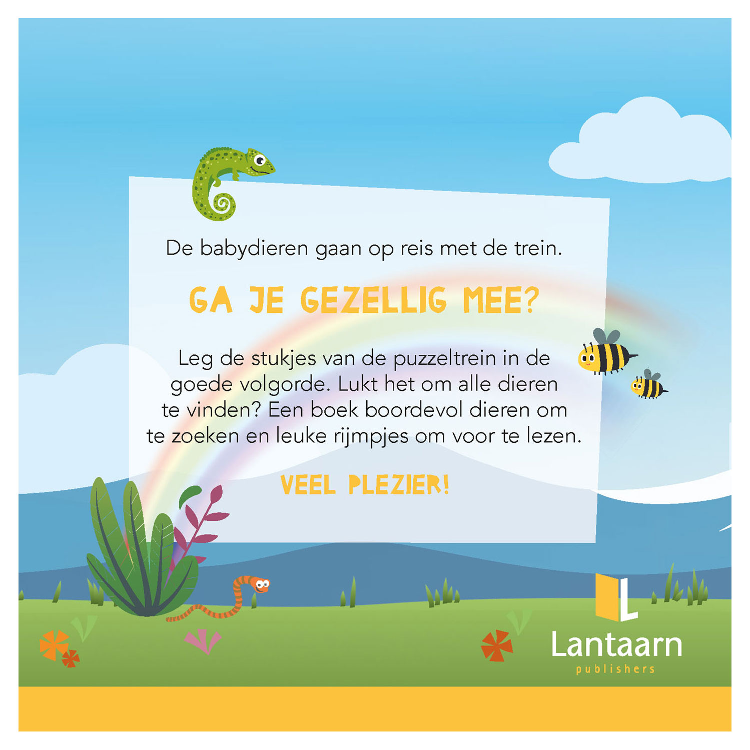 Boek en Puzzeltrein Babydieren