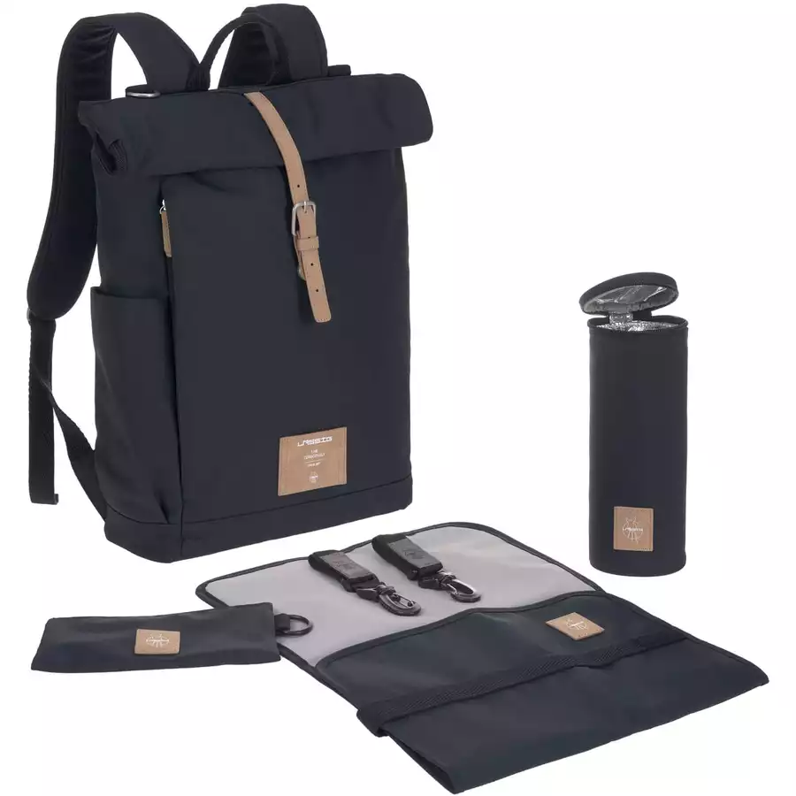 LÄSSIG Wickelrucksack Rolltop Backpack night blue