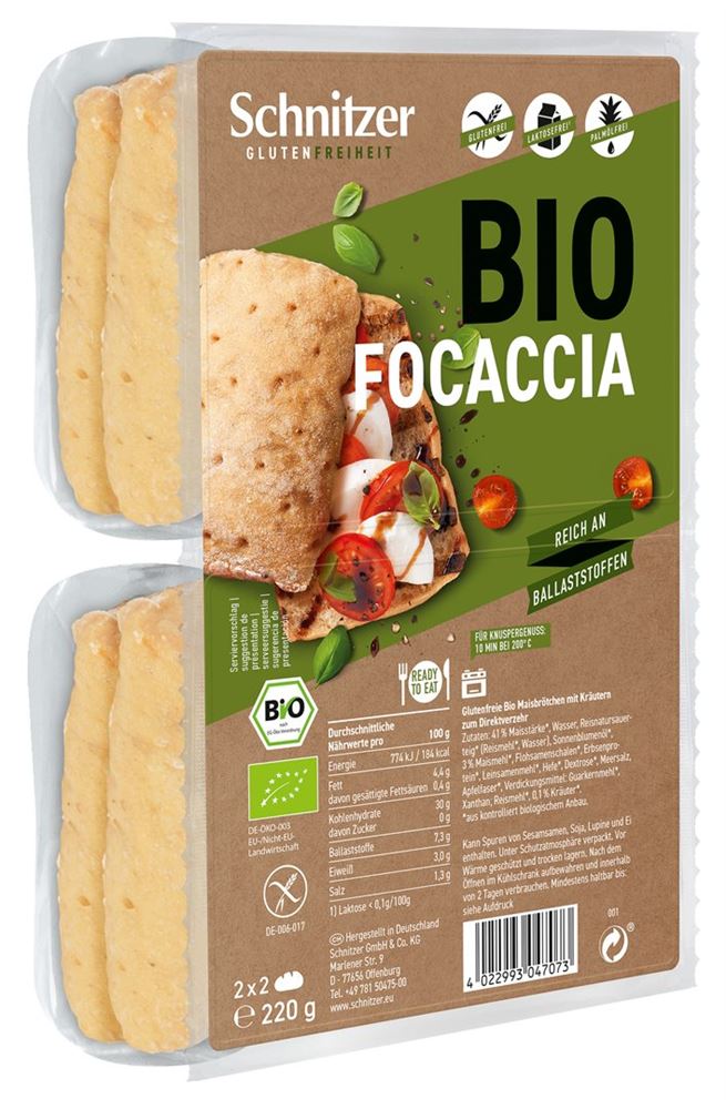 Schnitzer Bio Focaccia Btl 220 g