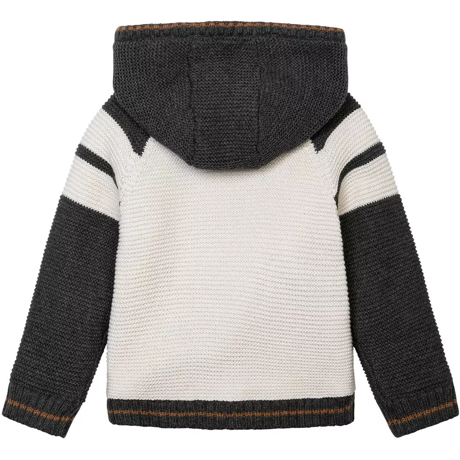 MINOTI Strickjacke CremeweißGrauBraun