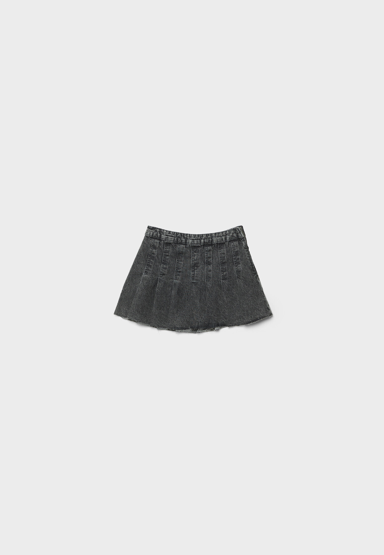 Minissaia jeans com pregas