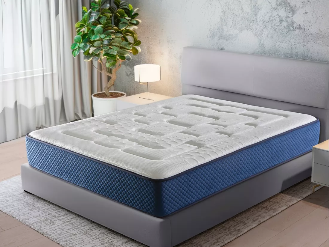 Matelas 140X190 COLUMBATEX Épaisseur 25 CM Mousse HR et Látex,Ferme, 2 Face été/hiver
