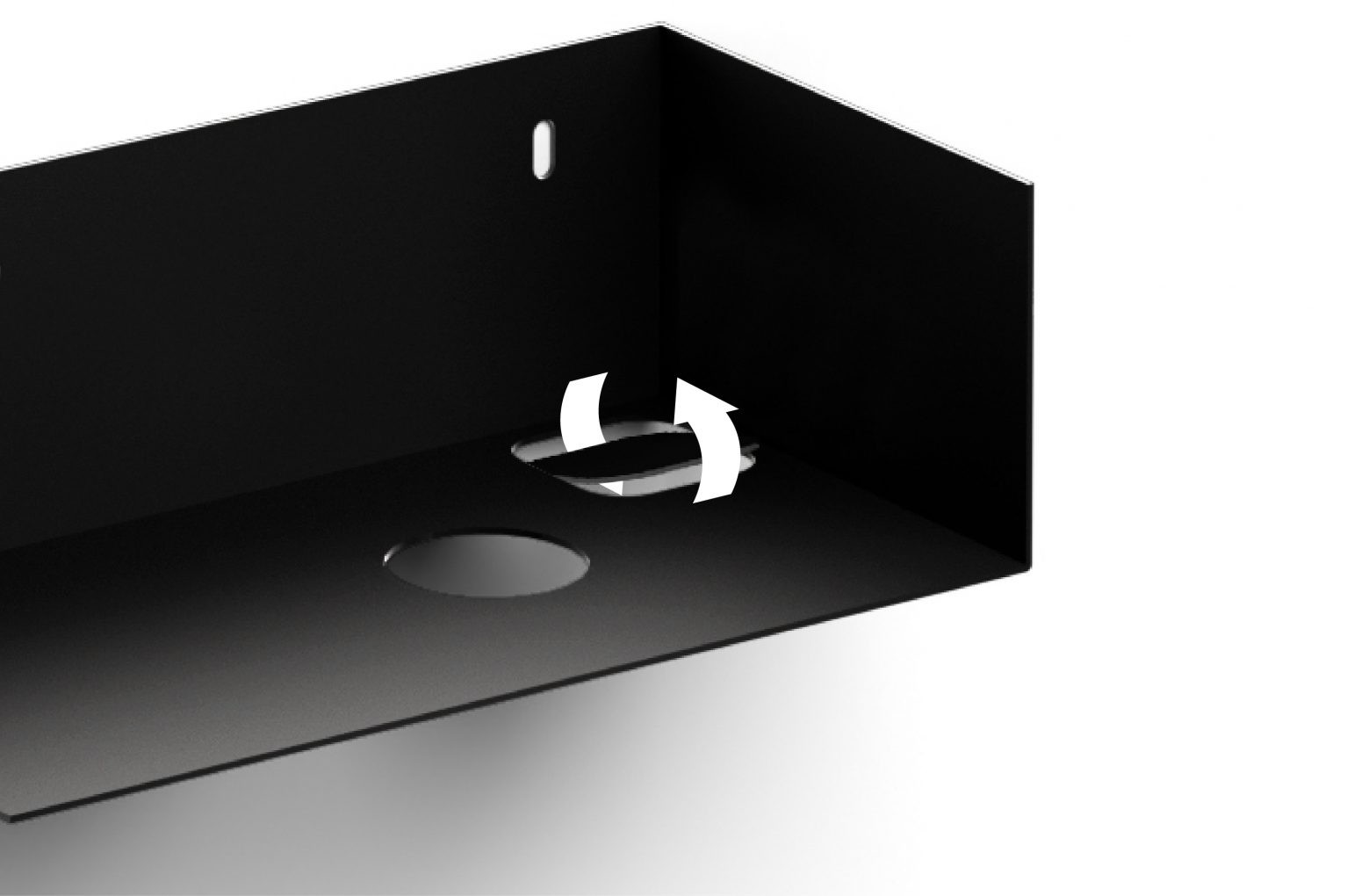 Clou Flush 3 open kast met handdoekhouder links zwart mat