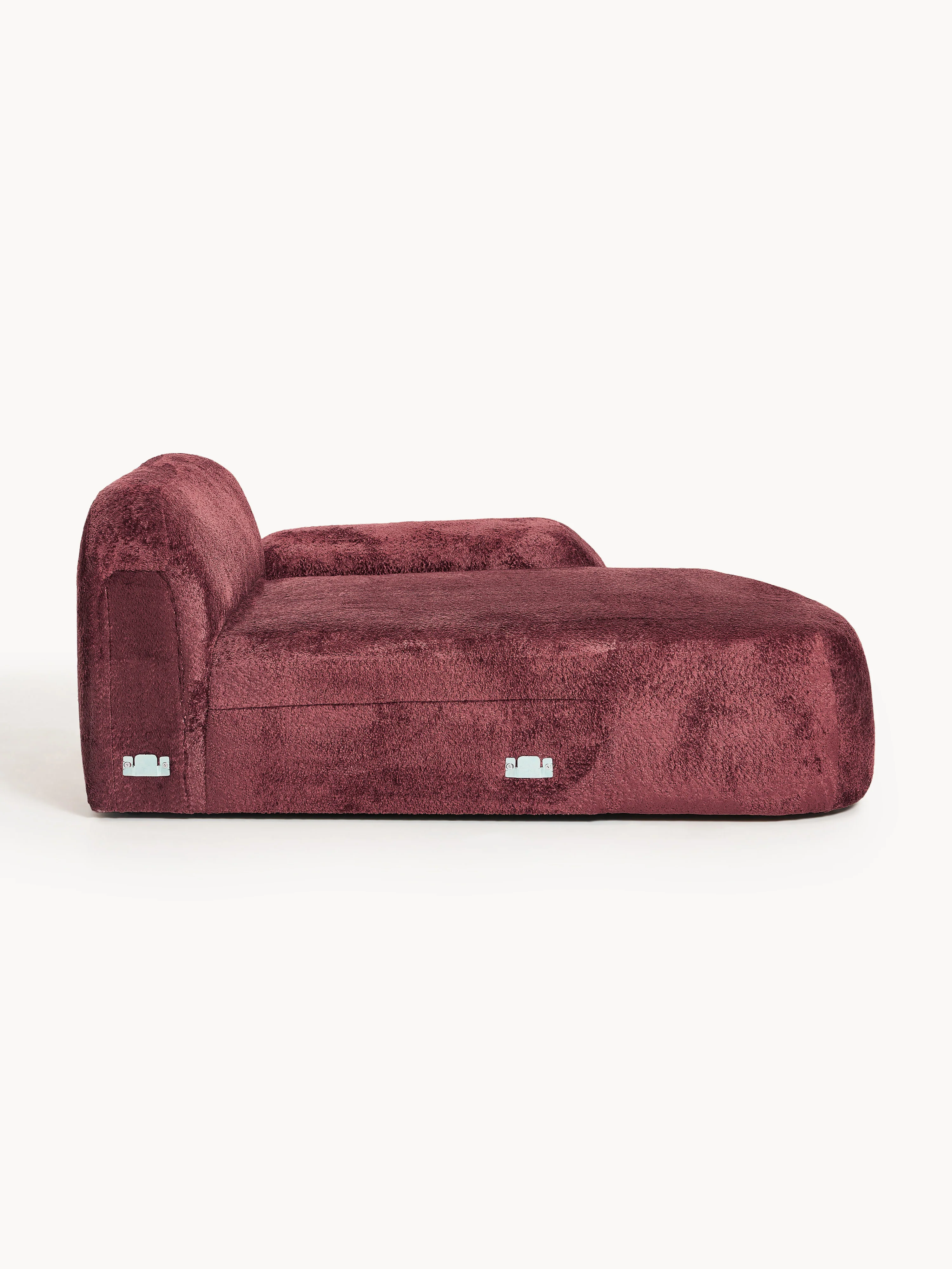 Teddy bouclé chaise-hoekmodule Wolke