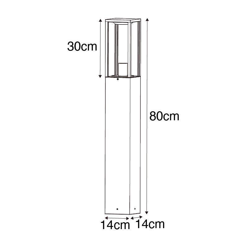 Industriële staande buitenlamp, roestbruin, 80 cm, IP44 - Charlois