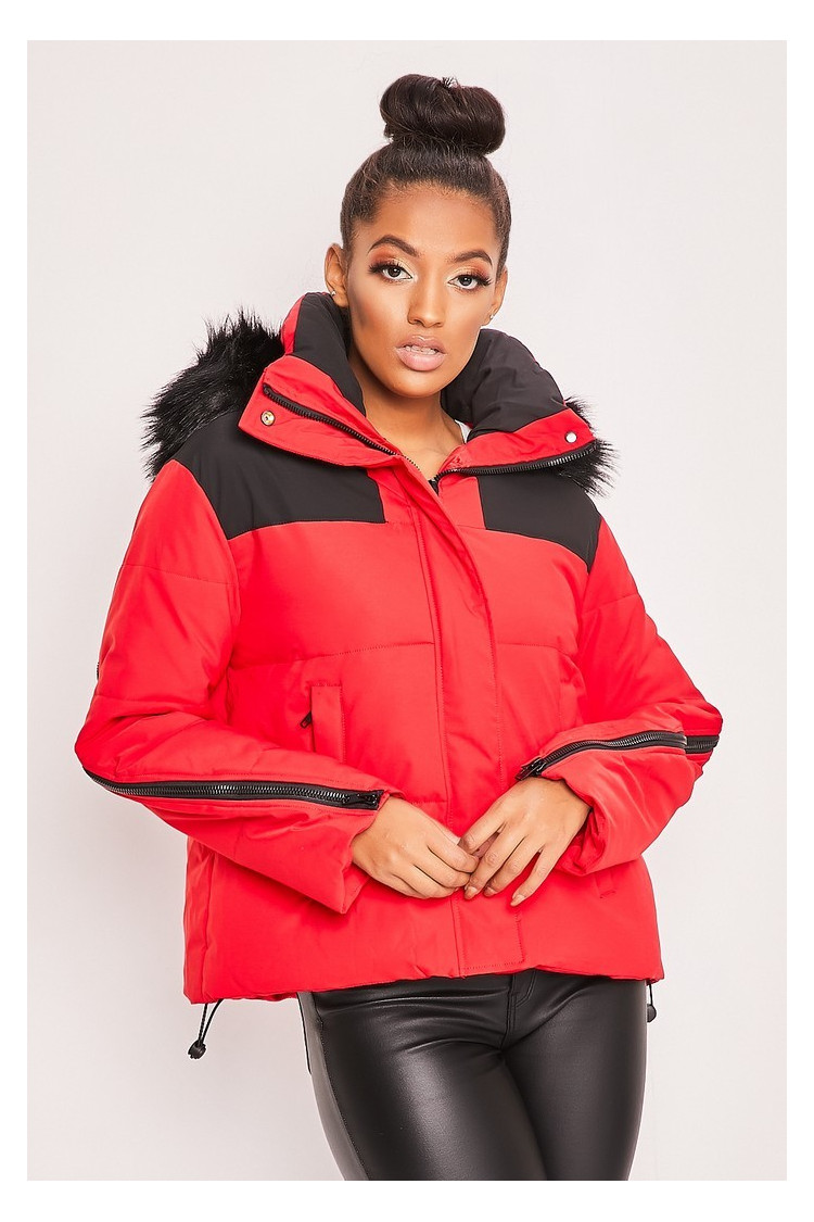 Veste rouge et noir