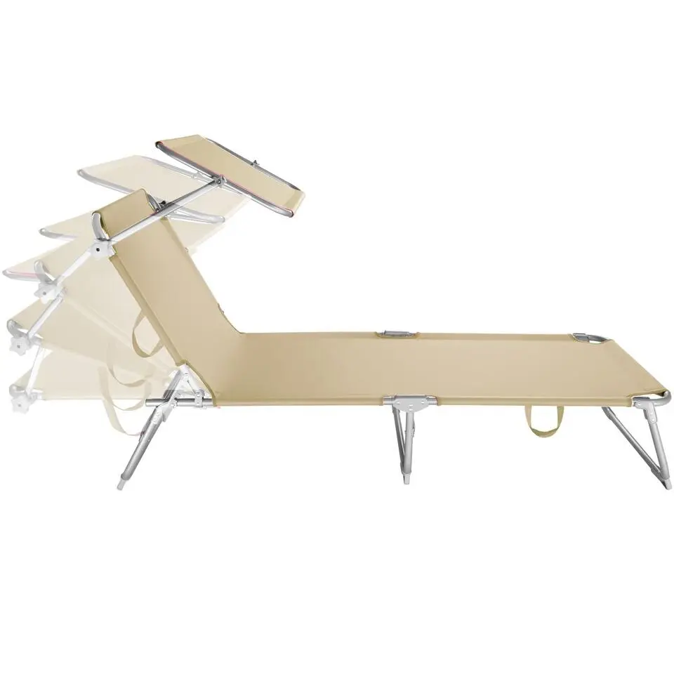 tectake Ligbed met 4 standen, Beige