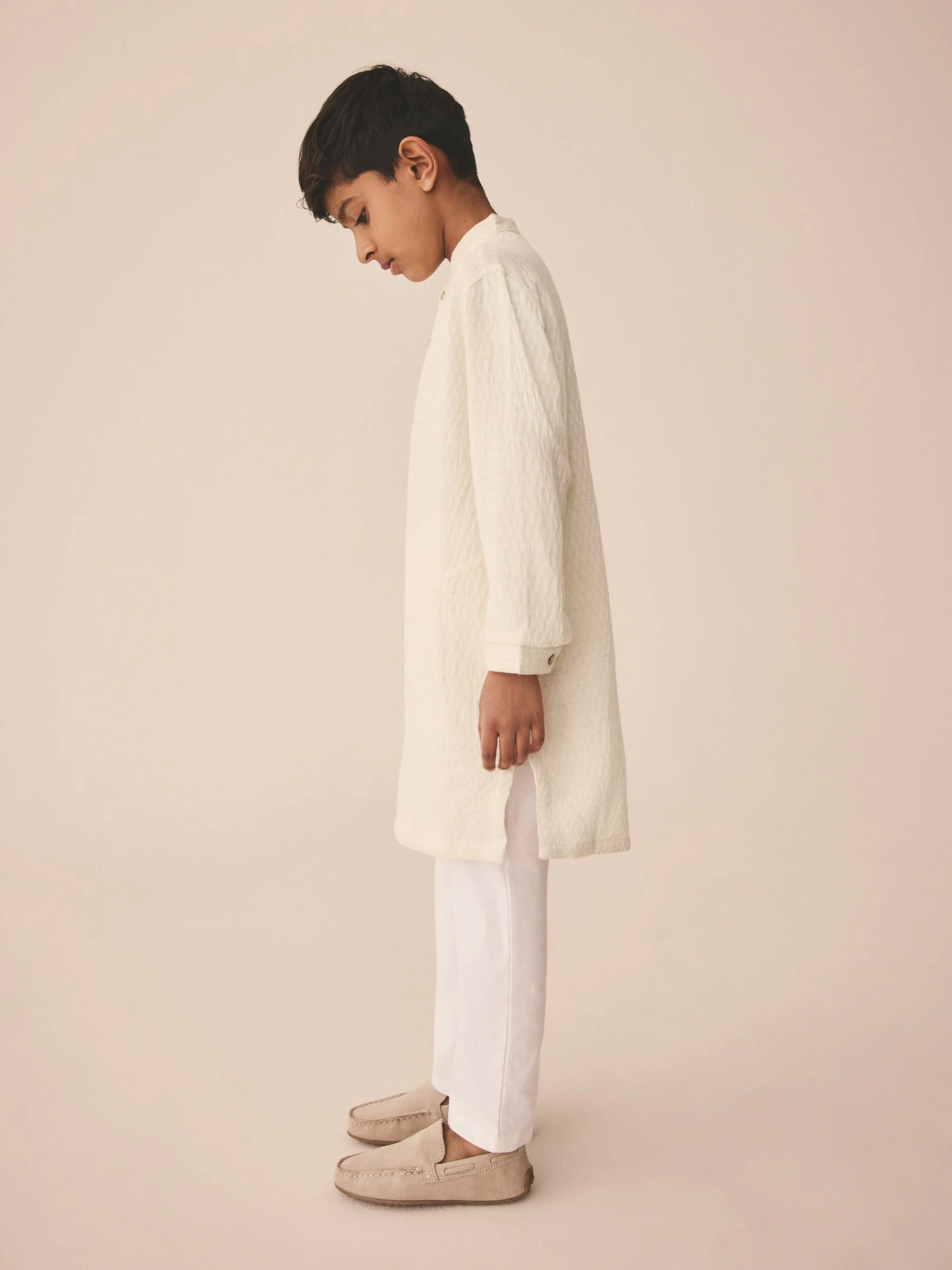 Ecru getextureerde jacquard - Eid Koerta (3mnd -16jr)