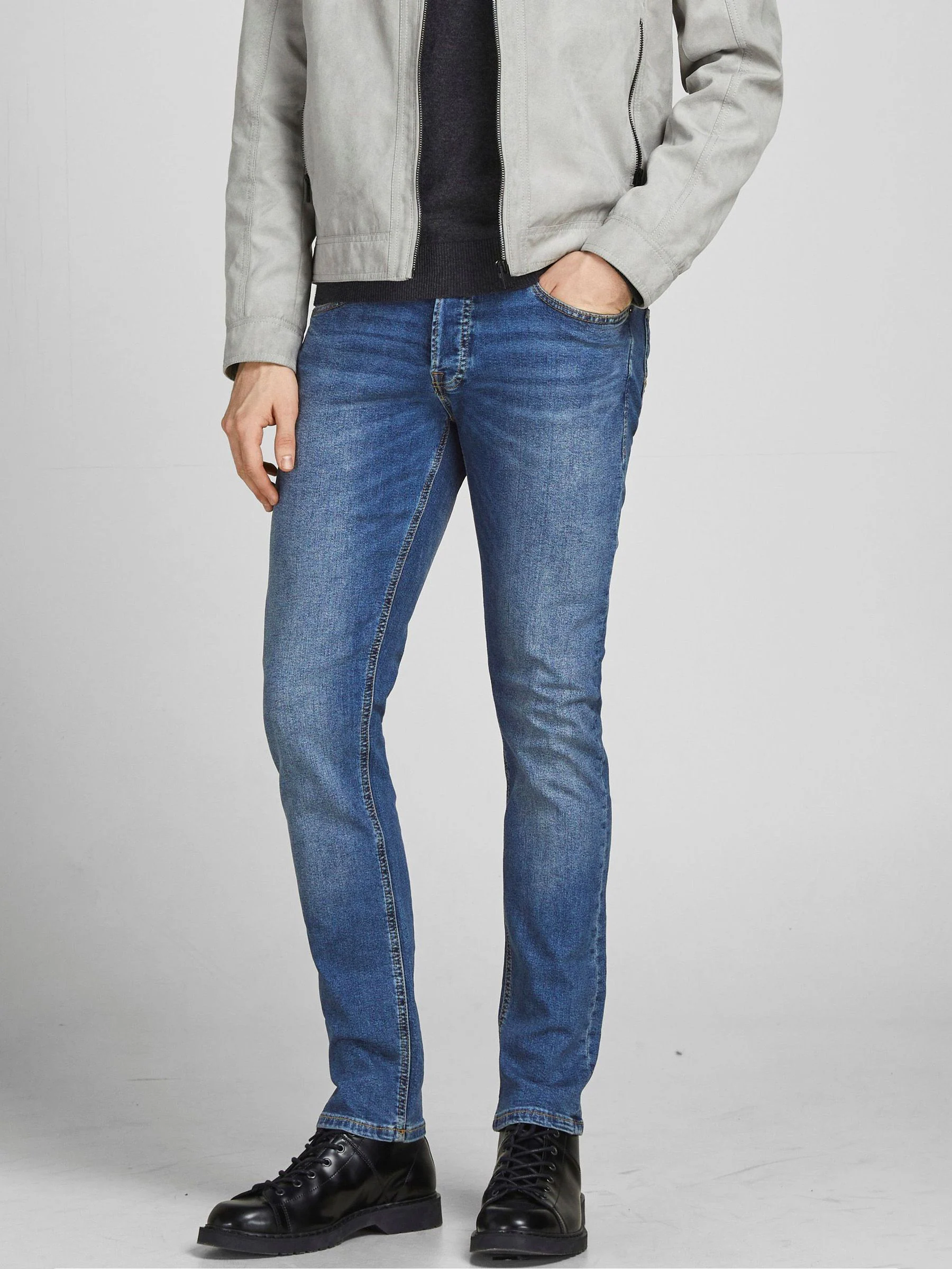 Normaal blauw - JACK & JONES Slim-fit Glenn jeans