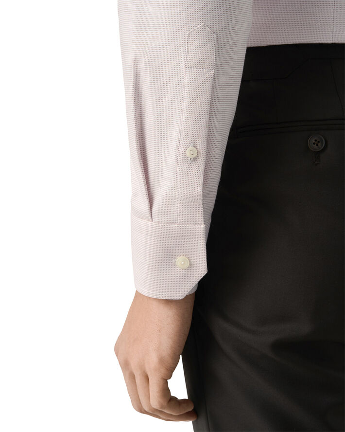ETON Slim Fit Pink Semi Solid Cotton Tencel Lyocell Shirt Pink