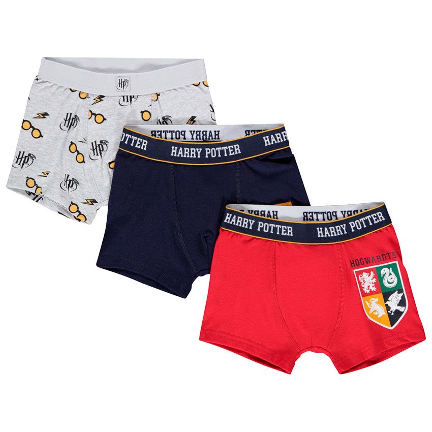 Lot de 3 boxer en coton Harry Potter - Rouge