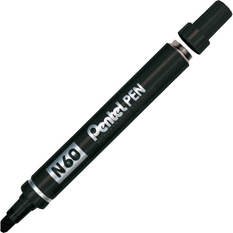 Marqueur permanent Pentel Pen N60 pointe biseautée de 3,9 à 5,7 mm noir