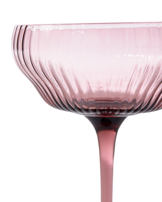 POLSPOTTEN Pum coupe champagneglazen set van 2 donkerpaaars