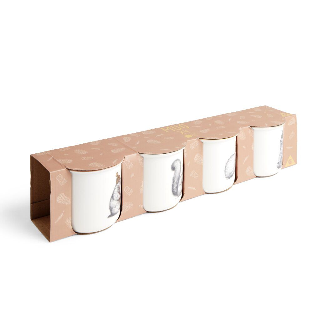 Lot de 4 mugs animaux 33,5cl