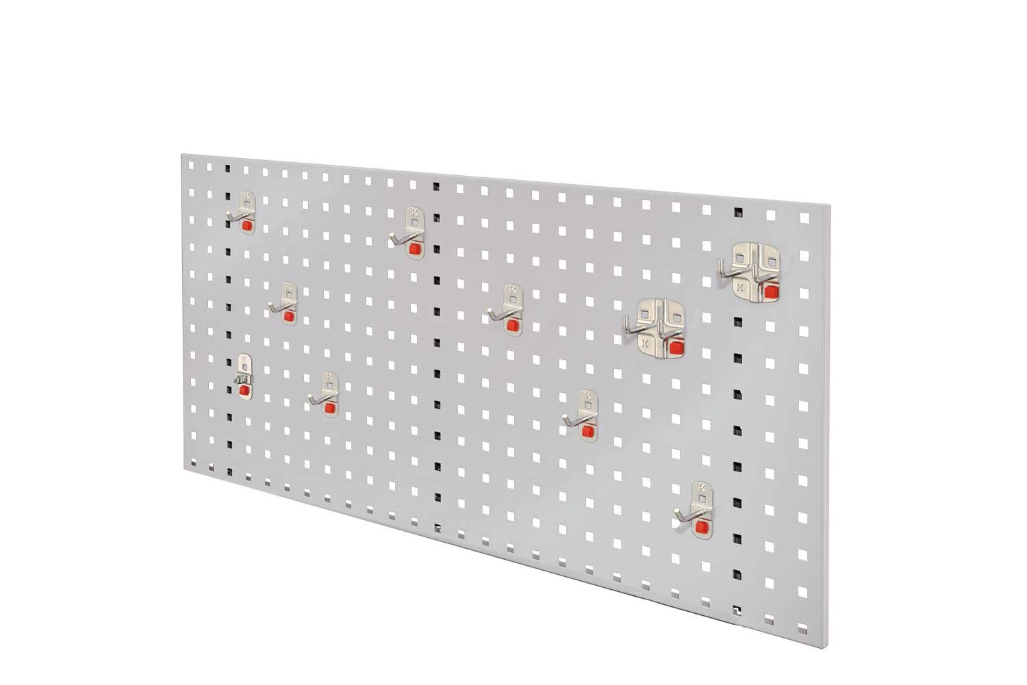 Kappes® RasterPlan by ABAX Starter Set #1 1x Geperforeerde plaat 1000x450mm 1x Gereedschapshouders assortiment 10-delig Lichtgrijs RAL 7035