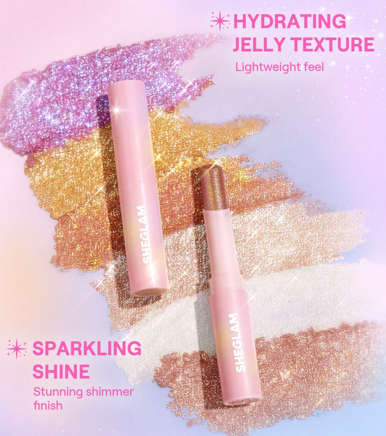 SHEGLAM - Sombra para olhos Crystal Jelly Glaze Stick - Champagne Gleam