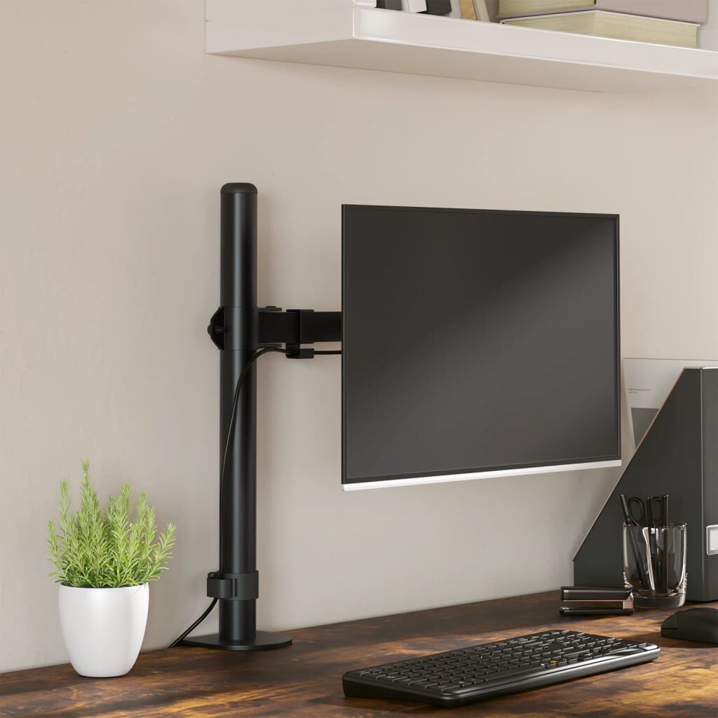 vidaXL Monitorstandaard, zwart, staal, VESA 75/100 mm