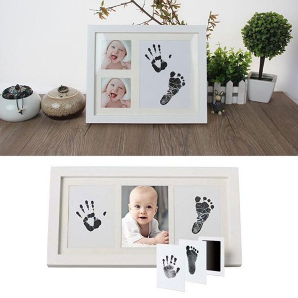 Baby Handabdruck / Fussabdruck Stempelkissen   Karton Vorlage - Rosa (Rot)