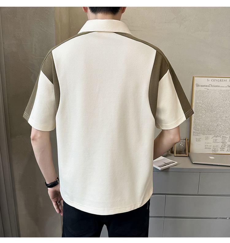 Capbrew - Poloshirt met korte mouwen en kraag en tweekleurige panelen