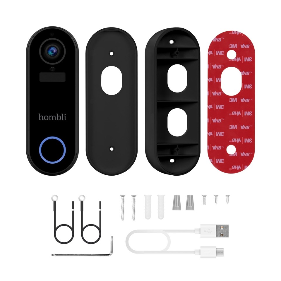 Hombli - Smart Doorbell 2 Promo Pack (Dørklokke 2 + Chime 2) Sort
