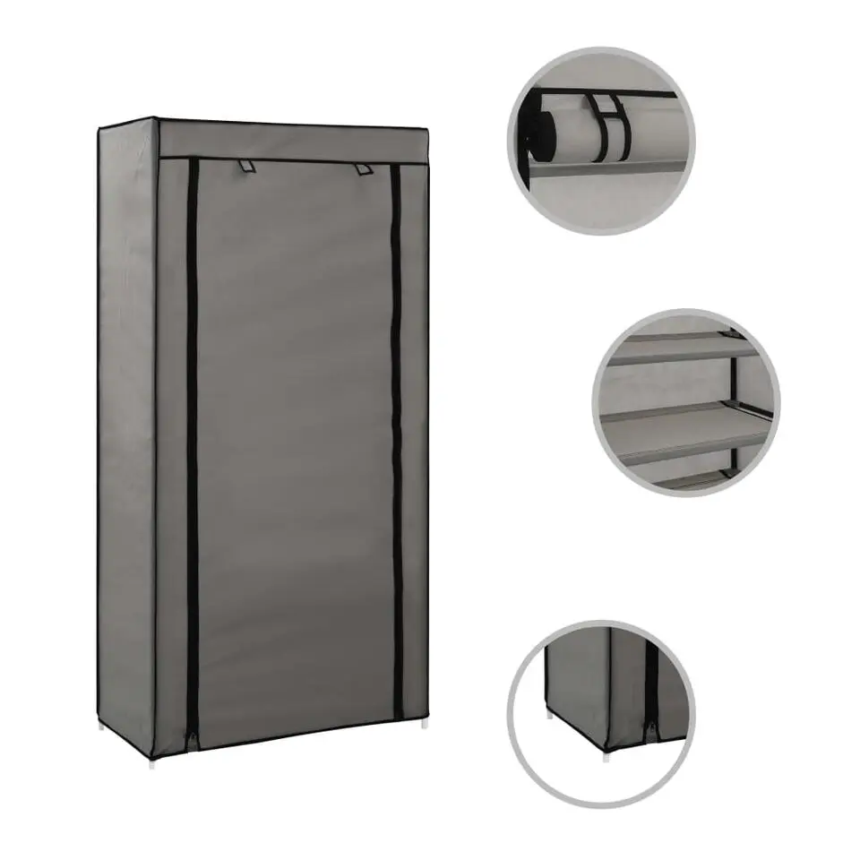 vidaXL - Schoenenkast - Grijs - Stof - 58 x 28 x 106 cm