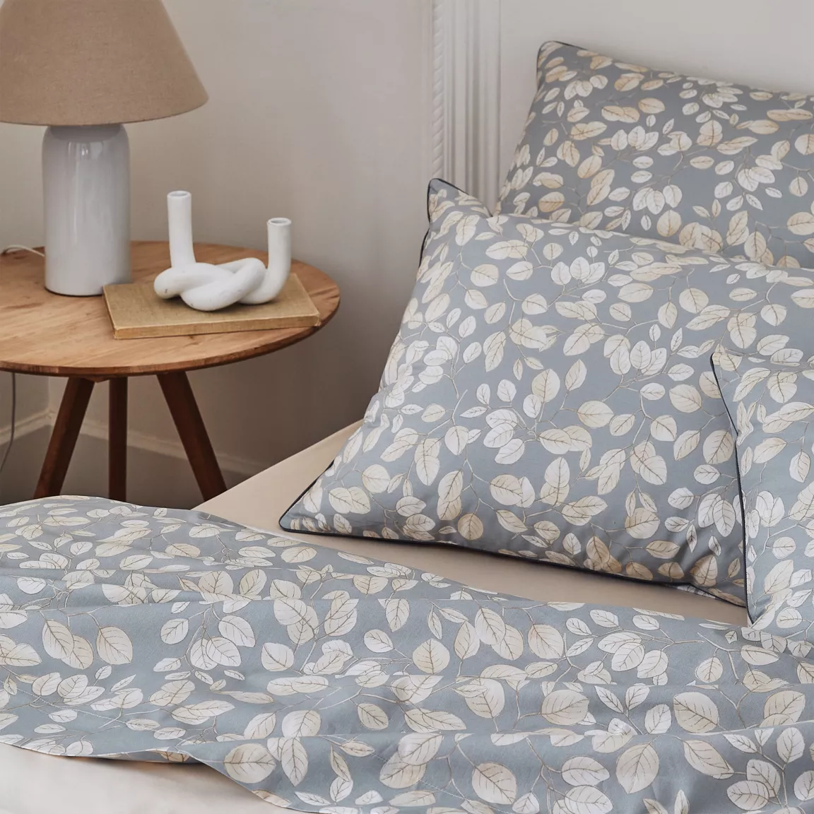 Housse de couette percale de coton (280 x 240 cm) Lison Grise
