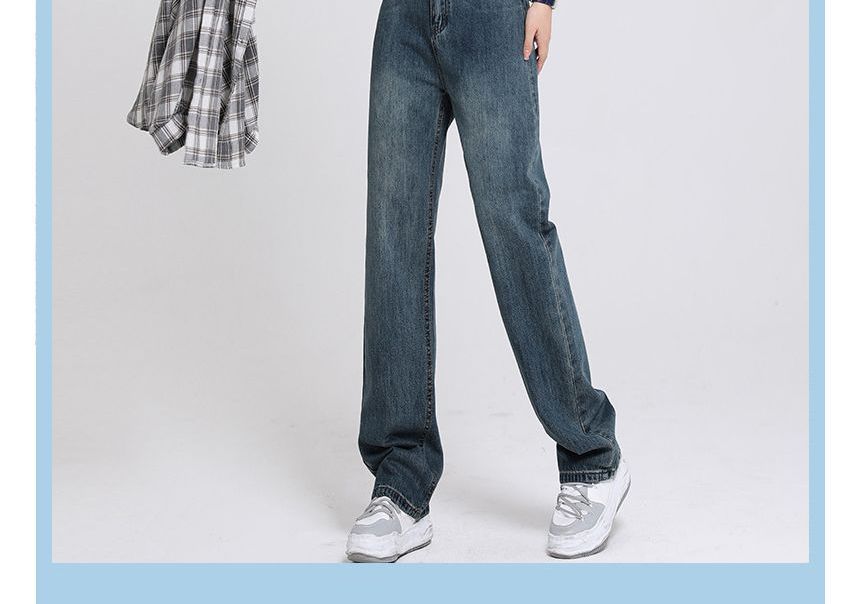Frigga - Lage taille gewassen wijde jeans