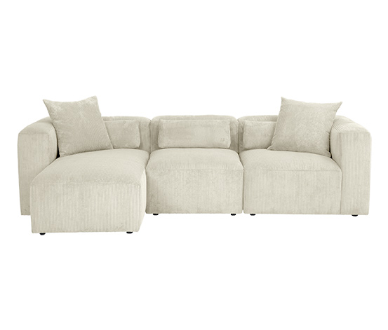 Ecksofa mit Longchair »Lenata«, creme, links