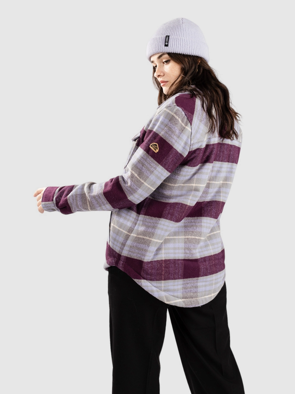 Coal Adler Shirt aubergine grey minimal g