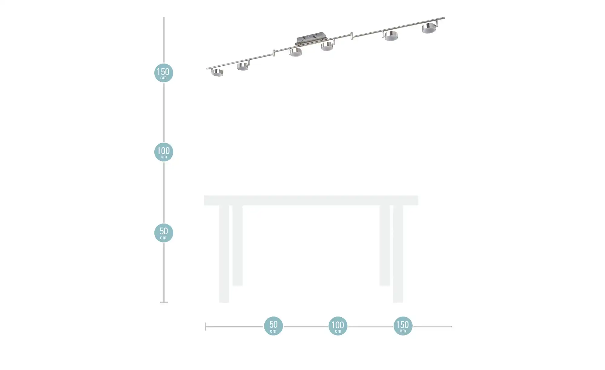 KHG LED-Spot, 6-flammig, Nickel matt